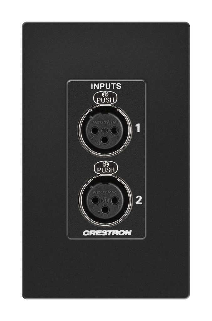 Crestron DM-NAX-2XLRI-1G Audio-over-IP wandplaat met XLR DM NAX Zwart