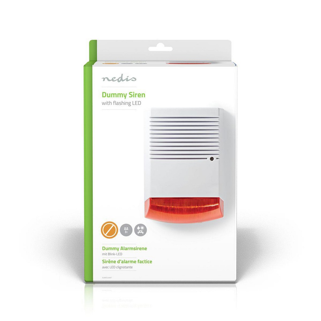 Nedis DUMSS20WT Dummy Beveiligingsalarm IP44 Batterij Gevoed Oranje / Wit