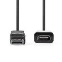 Nedis CCGB37150BK02 DisplayPort 1.2-Kabel Mannelijk-Vrouwelijk 20cm Zwart