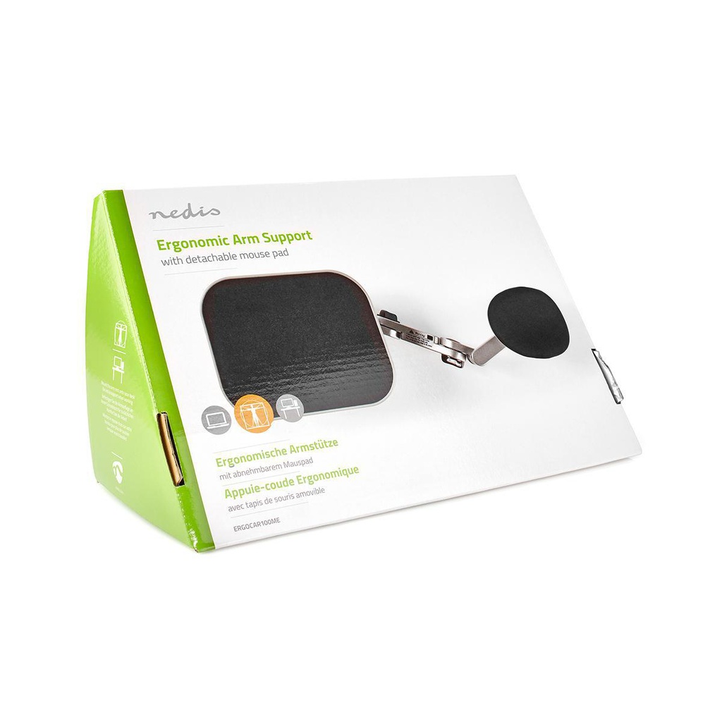Nedis ERGOCAR100ME Armsteun 3 Draaipunten 150mm 5 kg Met muisplatform Zwart