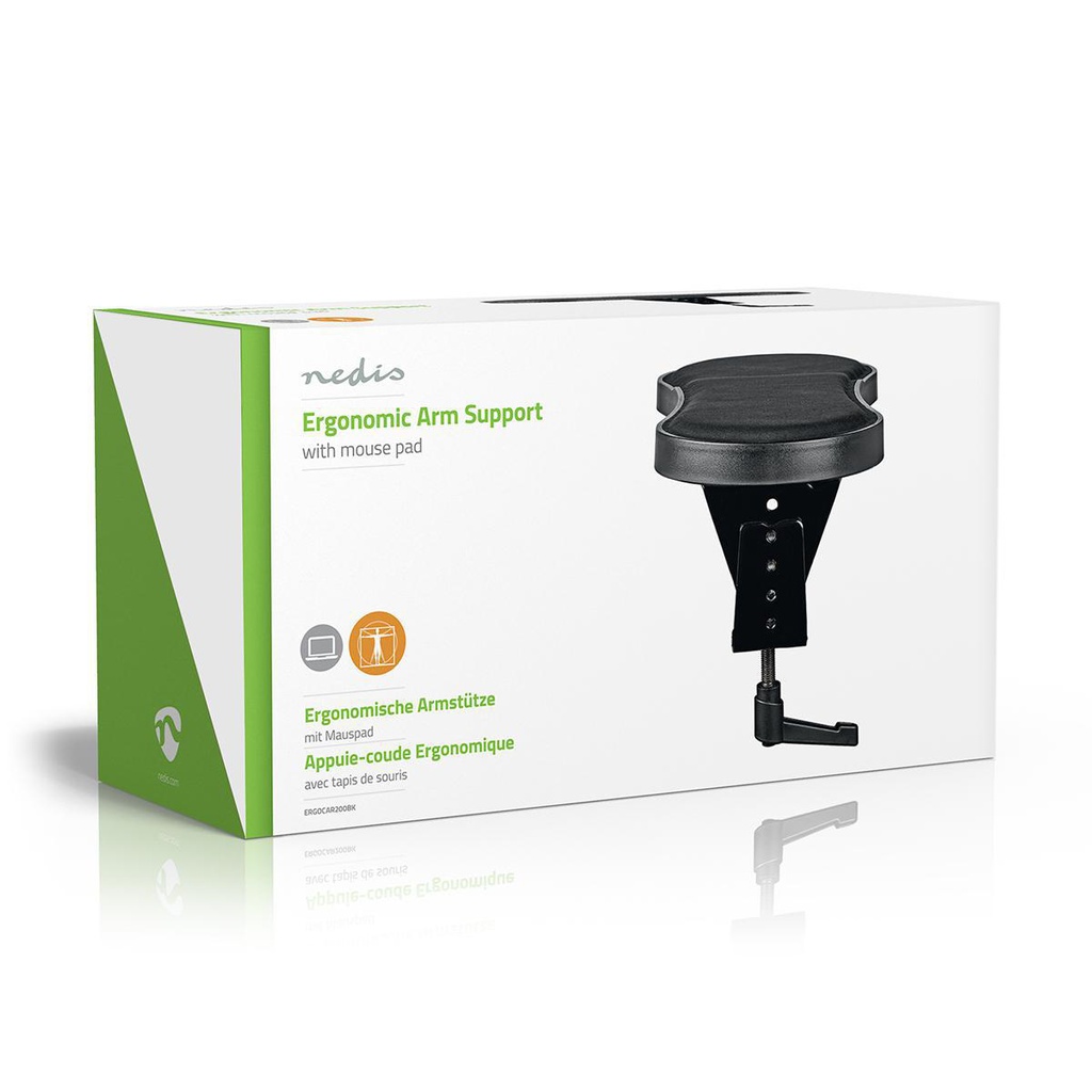 Nedis ERGOCAR200BK Armsteun 1 Draaipunt 40mm 5 kg 360 ° Met muisplatform Zwart