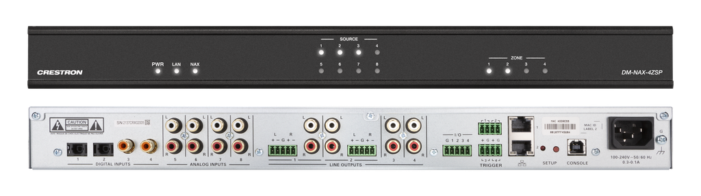 Crestron DM-NAX-4ZSP DM NAX 4-Zone Audio matrix Processor 