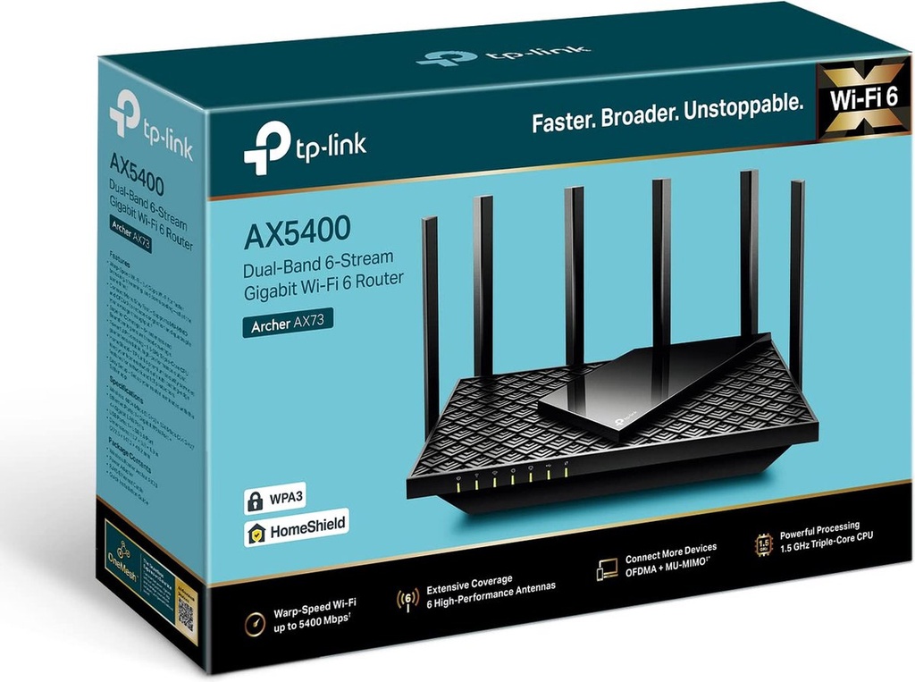TP-link Archer AX73 Wifi 6 router 5 Gbps Zwart