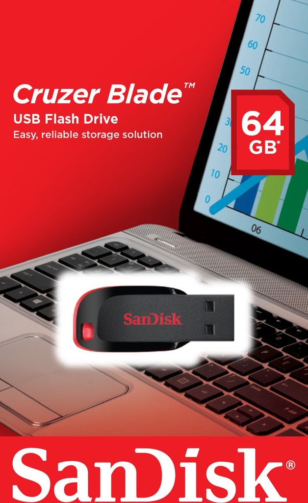 Sandisk Cruzer Blade USB-Stick 64GB Zwart