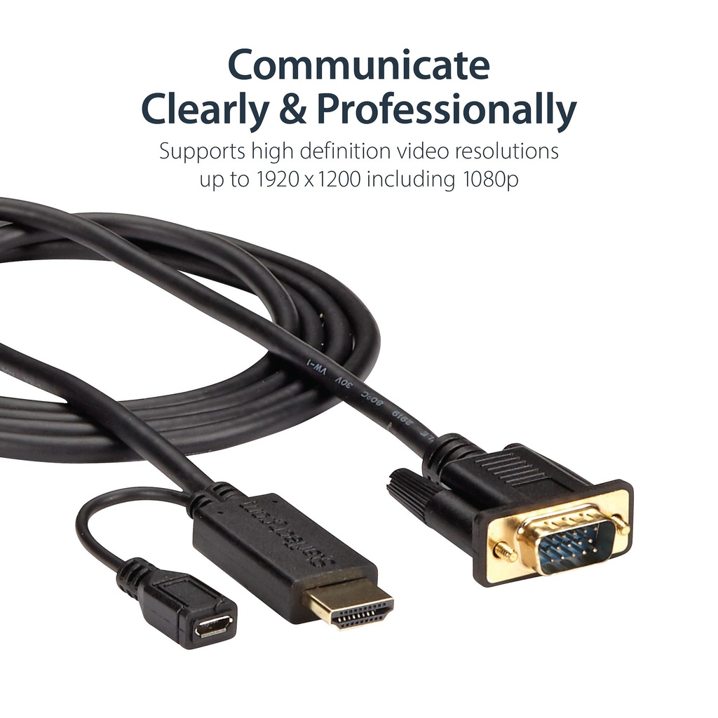 Startech HD2VGAMM10 HDMI naar VGA Actieve Convertorkabel 3m Zwart