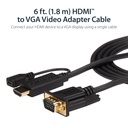 Startech HD2VGAMM10 HDMI naar VGA Actieve Convertorkabel 3m Zwart