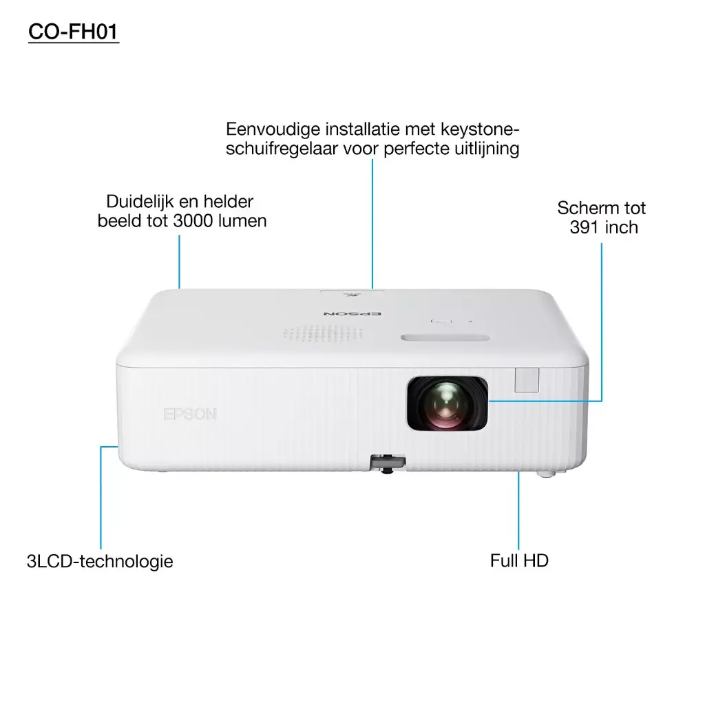 Epson V11HA84040 Projector Full HD 16:9 3000Lumen Wit