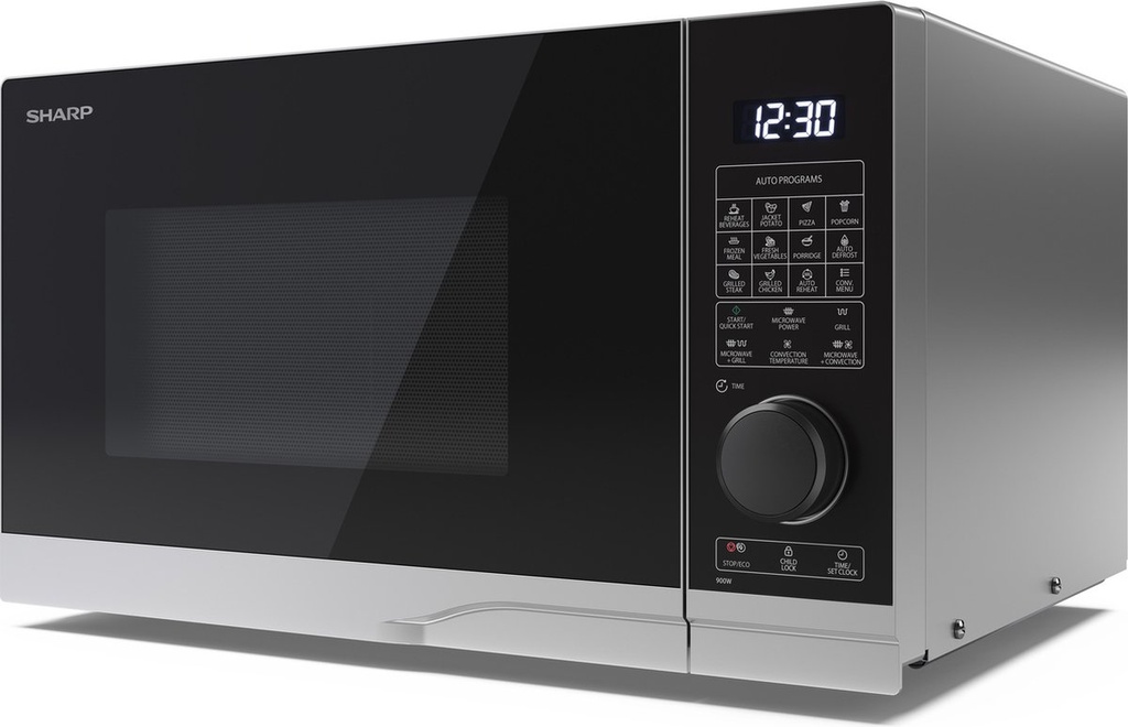 Sharp YC-PC254AE-S Combi Oven/Microgolf/Grill 25l Zwart 
