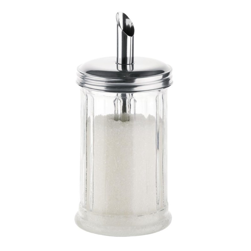 Olympia CN679 suikerstrooier 19mm-tuit 17,5(h)x7,5(Ø)cm Glas/RVS Transparant 