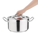 Nisbets Essentials DB254 Kookot met deksel 18,6x24(Ø)cm 5.6l RVS Grijs