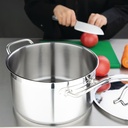 Nisbets Essentials DB254 Kookot met deksel 18,6x24(Ø)cm 5.6l RVS Grijs