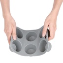 Vogue DA520 Bakvorm 6 muffins 4(H) x 16.2(B) x 24(D)cm siliconen Grijs