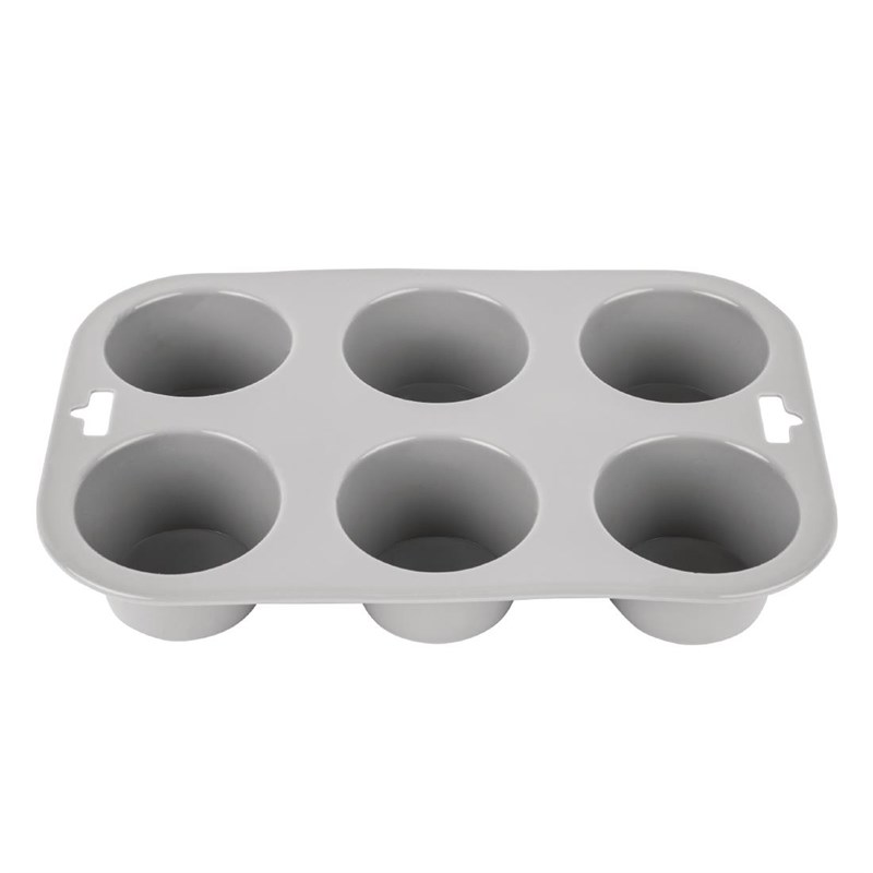 Vogue DA520 Bakvorm 6 muffins 4(H) x 16.2(B) x 24(D)cm siliconen Grijs