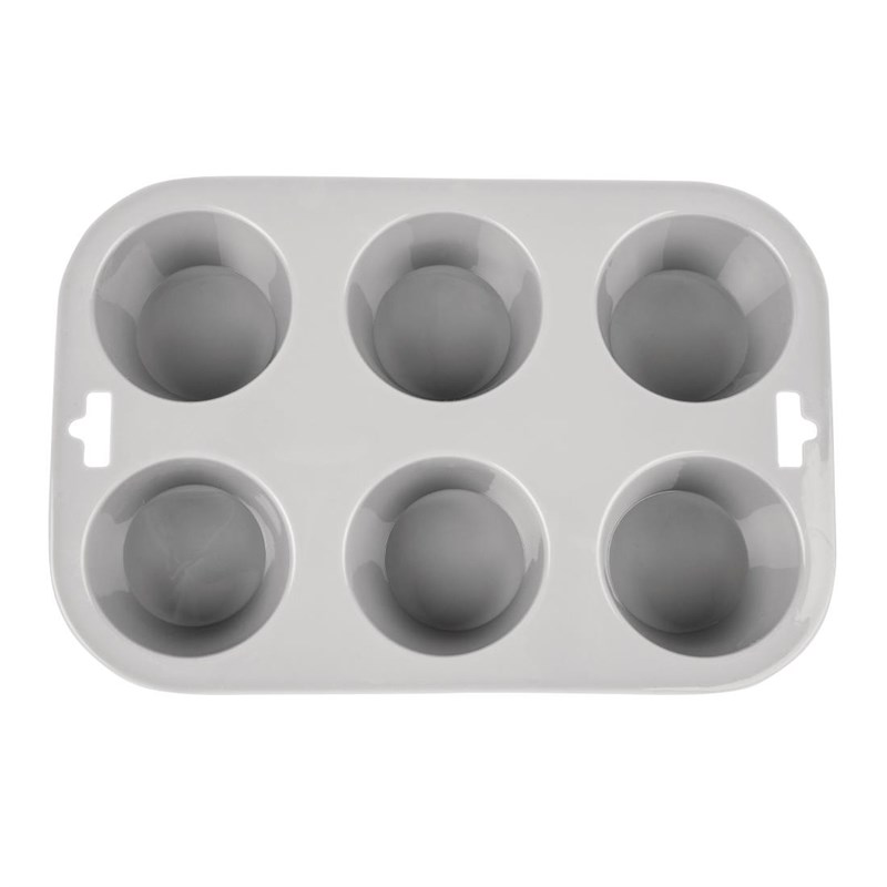 Vogue DA520 Bakvorm 6 muffins 4(H) x 16.2(B) x 24(D)cm siliconen Grijs