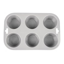 Vogue DA520 Bakvorm 6 muffins 4(H) x 16.2(B) x 24(D)cm siliconen Grijs