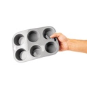 Vogue DA520 Bakvorm 6 muffins 4(H) x 16.2(B) x 24(D)cm siliconen Grijs