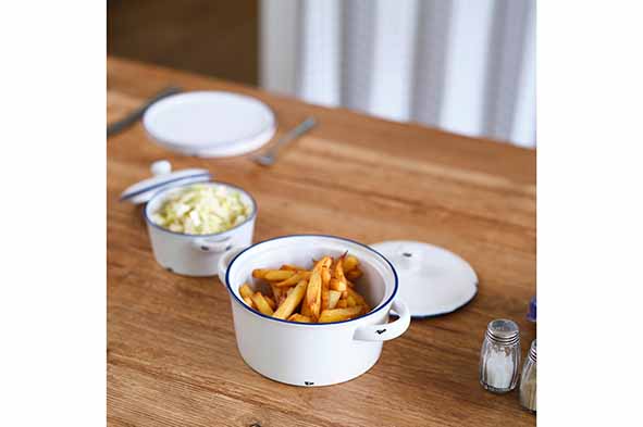 Cosy & Trendy Ovenschitel Antoinette 23(Ø)x9cm 1 l Aardewerk Wit