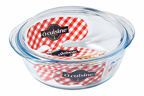 Ô cuisine 208AC00 Ovenschotel met Deksel 23(Ø)x10cm Glas Transparant