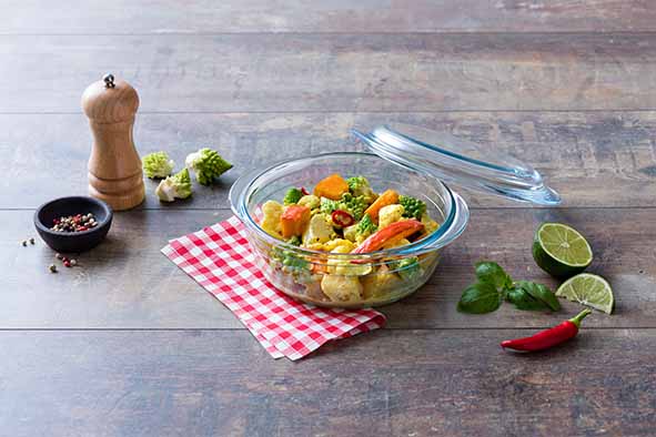 Ô cuisine 208AC00 Ovenschotel met Deksel 23(Ø)x10cm Glas Transparant
