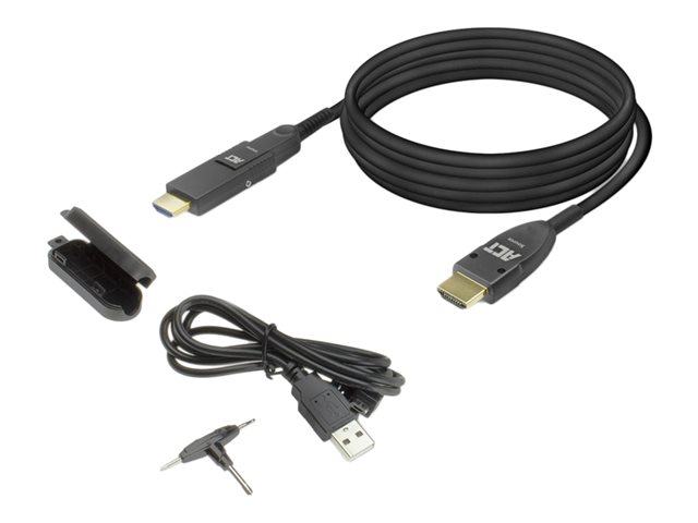 ACT AK4102 Actieve Optische HDMI Kabel 20m 4K@60HZ Afneembare connector Zwart