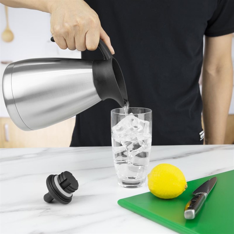 Olympia GD298 Thermoskan met schroefdop 1l RVS Grijs