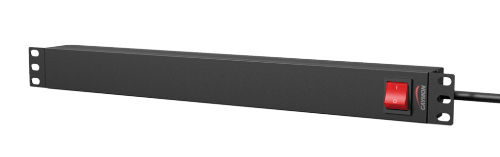 Caymon PSR119FS/B 19" stroomverdeler 9x Franse stopcontacten met schakelaar Zwart