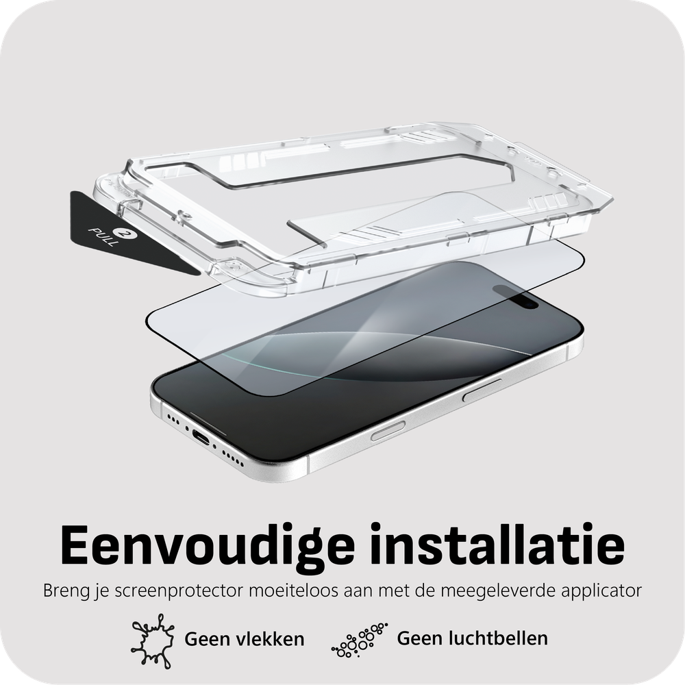 Just in Case iPhone Screenprotector Gehard Glas met Applicator 16 Pro / 17 / 17 Pro