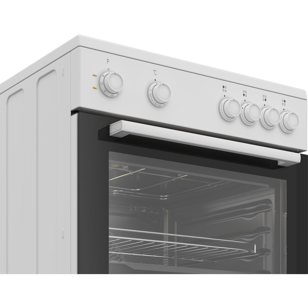 Beko FBM6701W Fornuis Vitrokeramisch 66l 4 Zones Wit/Zwart