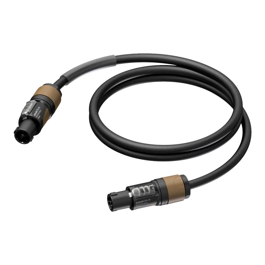 Procab PRA522/5 2-polige speakON-kabel HighFlex 5m Zwart