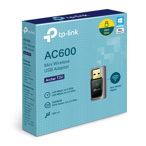 Dongle TP-Link Archer T2U AC600 Dual Band Wi-Fi USB Adapter Zwart