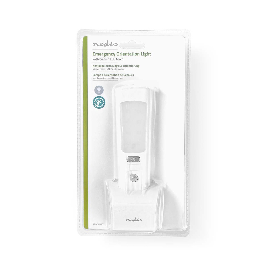 Nedis LNLGTRHWT LED-Oriëntatielicht en Zaklamp 1.3W Wit