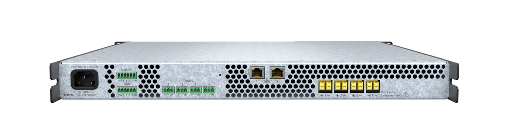 Biamp Voltera D 2400.4M Audio DSP en 4-kanaals eindversterker 2400W Totaal Dante/AES67