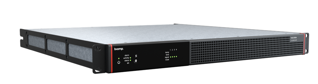 Biamp Voltera D 2400.4M Audio DSP en 4-kanaals eindversterker 2400W Totaal Dante/AES67