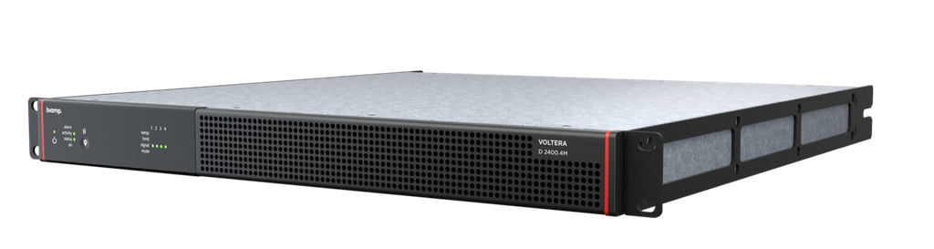 Biamp Voltera D 2400.4M Audio DSP en 4-kanaals eindversterker 2400W Totaal Dante/AES67