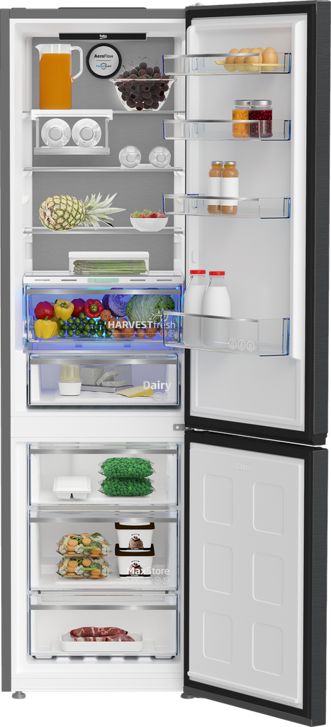 Beko B5RCNE406LXBRW Koel/vries-Combi 204cm 355l 169.73 kWh/jaar Zwart