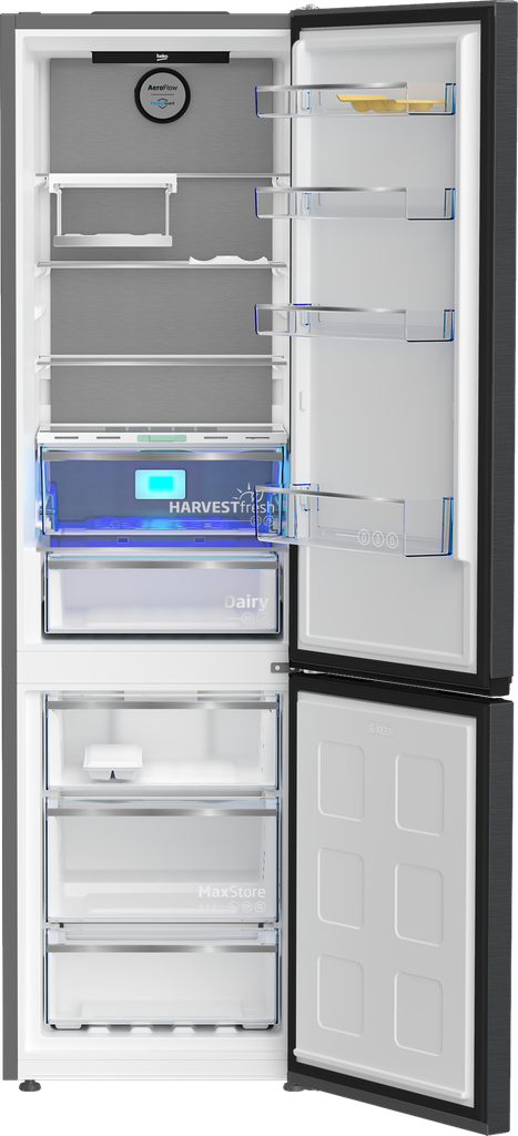 Beko B5RCNE406LXBRW Koel/vries-Combi 204cm 355l 169.73 kWh/jaar Zwart