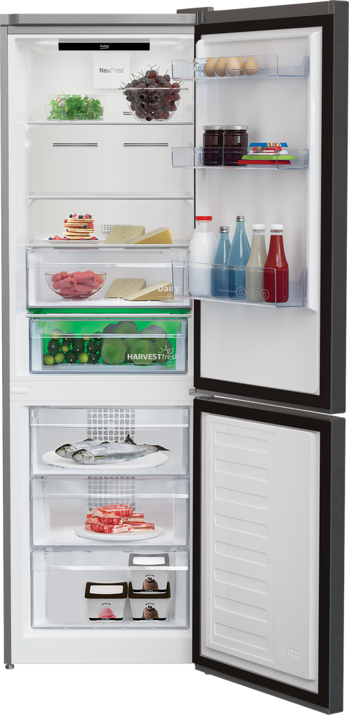 Beko RCNE366E70ZXBRN Koel/Vries-combi 186cm 323l 133 kWh/Jaar Zwart