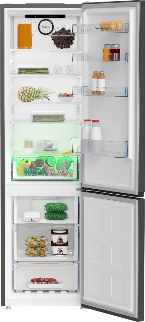 Beko B5RCNA406HG Koel/vries-combi 204cm 355l 169.73 kWh/Jaar Grijs
