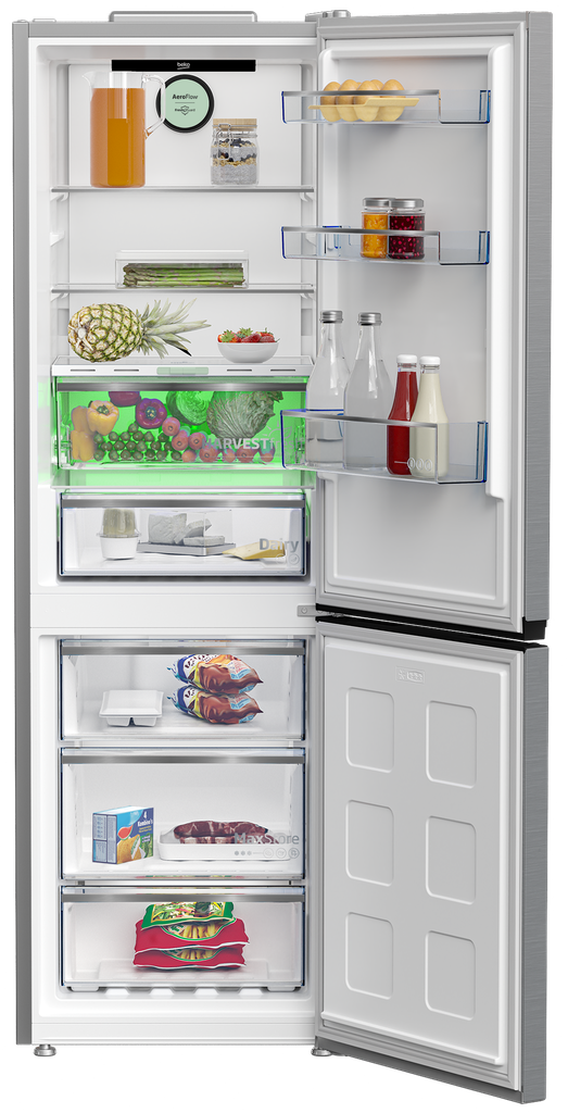 Beko B5RCNE365LXB koel/vries-combi 187cm 316l 205.5 kWh/Jaar Grijs