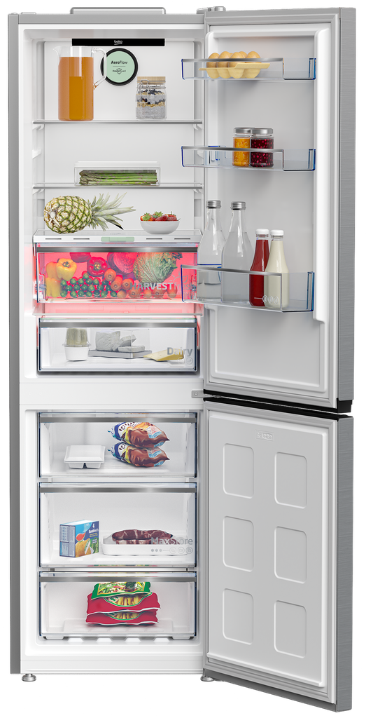 Beko B5RCNE365LXB koel/vries-combi 187cm 316l 205.5 kWh/Jaar Grijs