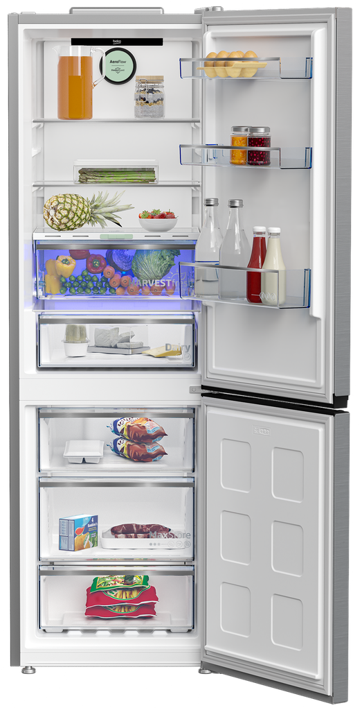 Beko B5RCNE365LXB koel/vries-combi 187cm 316l 205.5 kWh/Jaar Grijs