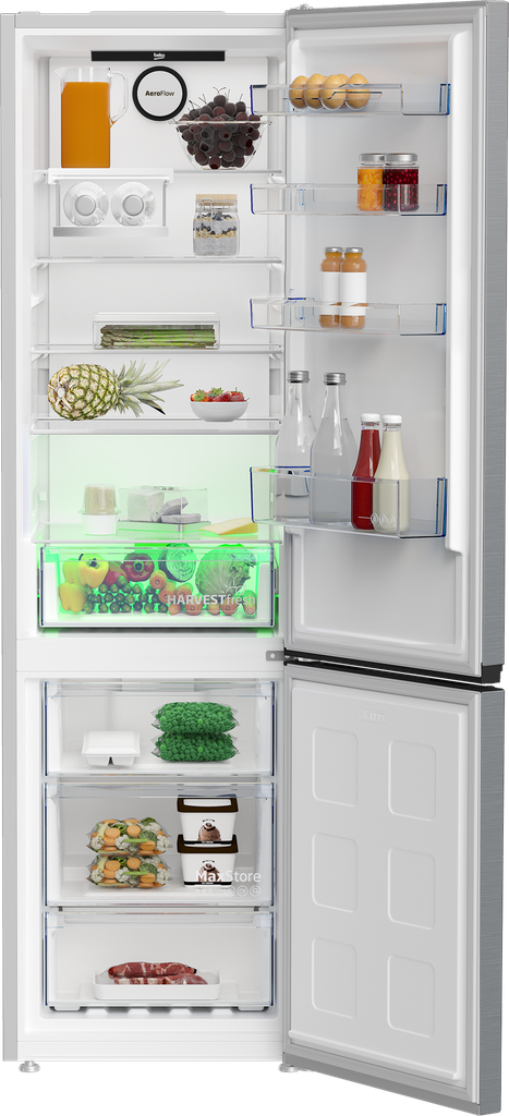 Beko B5RCNE405HXB Koel/vries-combi 204cm 355l 205.09 kWh/jaar Grijs