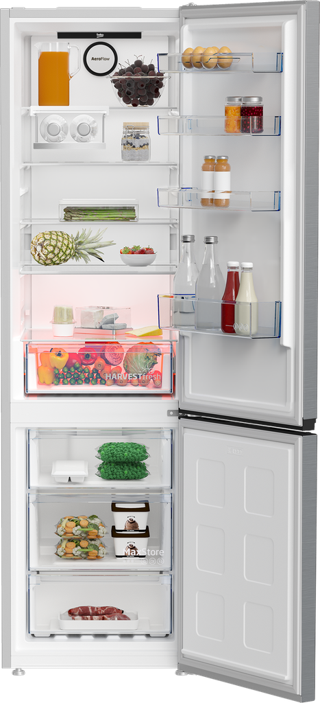 Beko B5RCNE405HXB Koel/vries-combi 204cm 355l 205.09 kWh/jaar Grijs