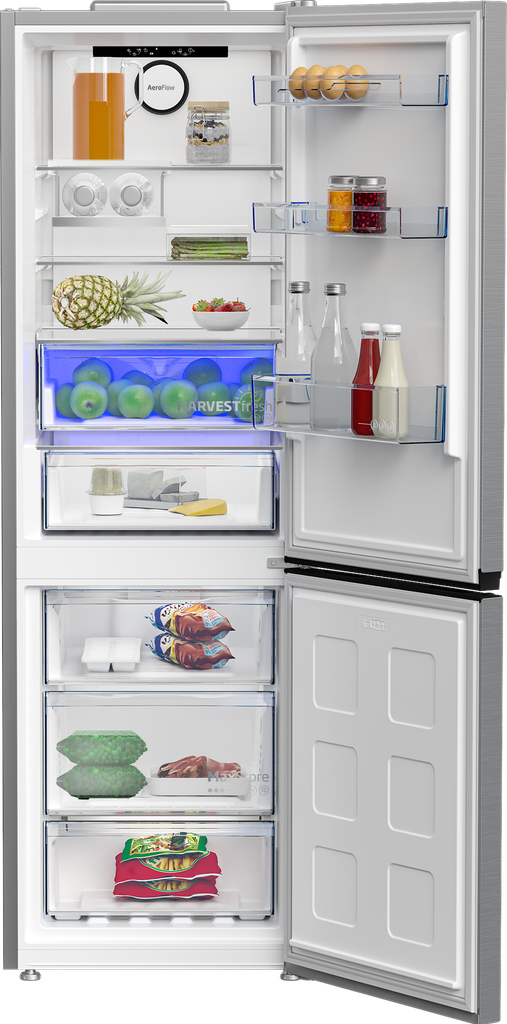 Beko B7RCNE367HXB Koel/vries-combi 187cm 316l 136 kWh/jaar Grijs