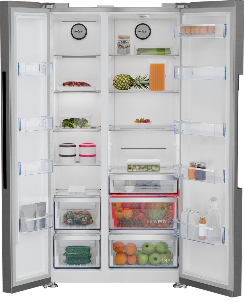 Beko GN1603140ZHXBN Amerikaanse koelkast 179cm x 91cm 580l 327.27 kWh/jaar Grijs