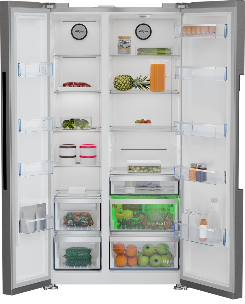 Beko GN1603140ZHXBN Amerikaanse koelkast 179cm x 91cm 580l 327.27 kWh/jaar Grijs