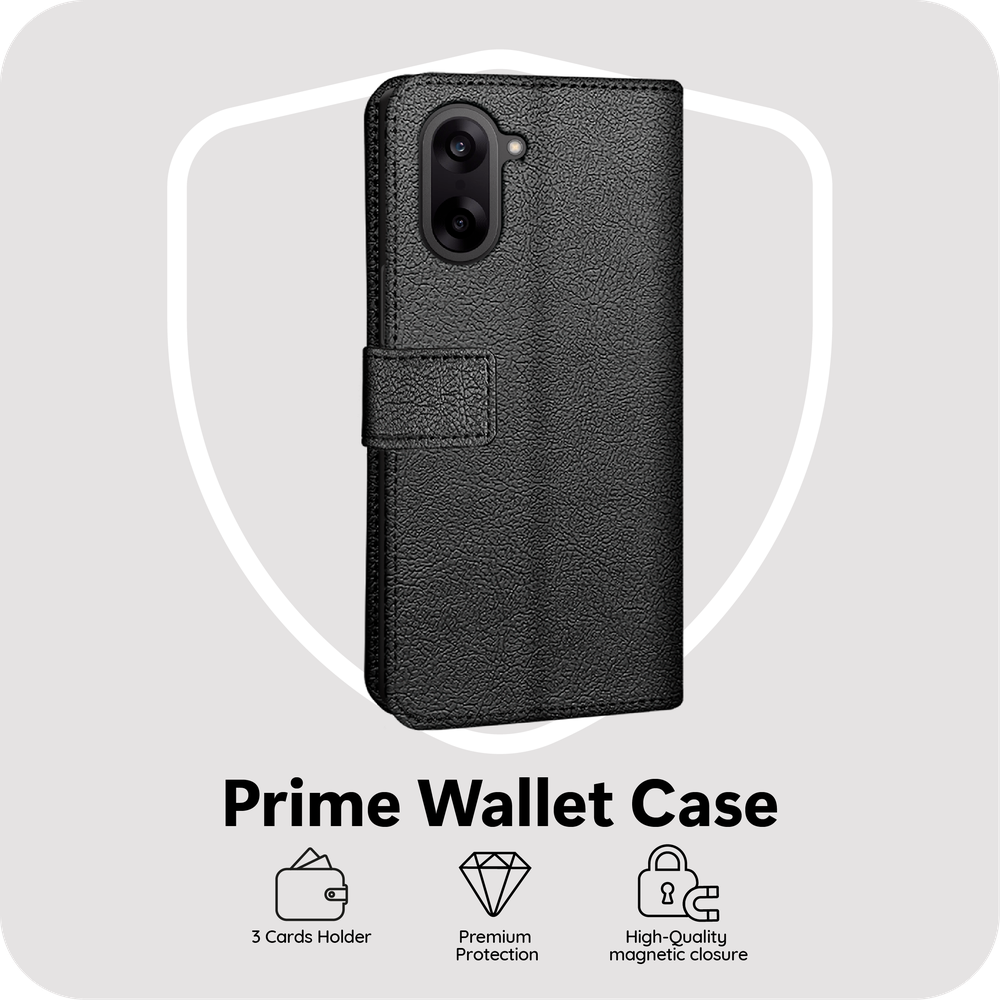 Just in Case MON2787CW1 PU lederen Book Case Klassieke wallet case OnePlus Nord CE5 Zwart