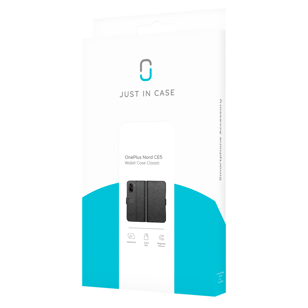 Just in Case MON2787CW1 PU lederen Book Case Klassieke wallet case OnePlus Nord CE5 Zwart