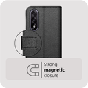 Just in Case MON2783CW1 PU lederen Book Case Klassieke portemonnee hoes OnePlus Nord 5 Zwart