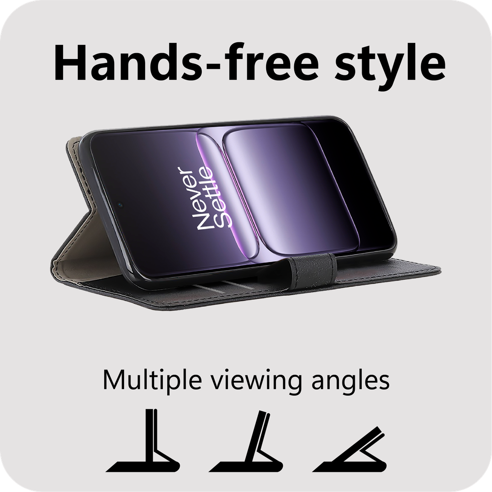 Just in Case MON2783CW1 PU lederen Book Case Klassieke portemonnee hoes OnePlus Nord 5 Zwart